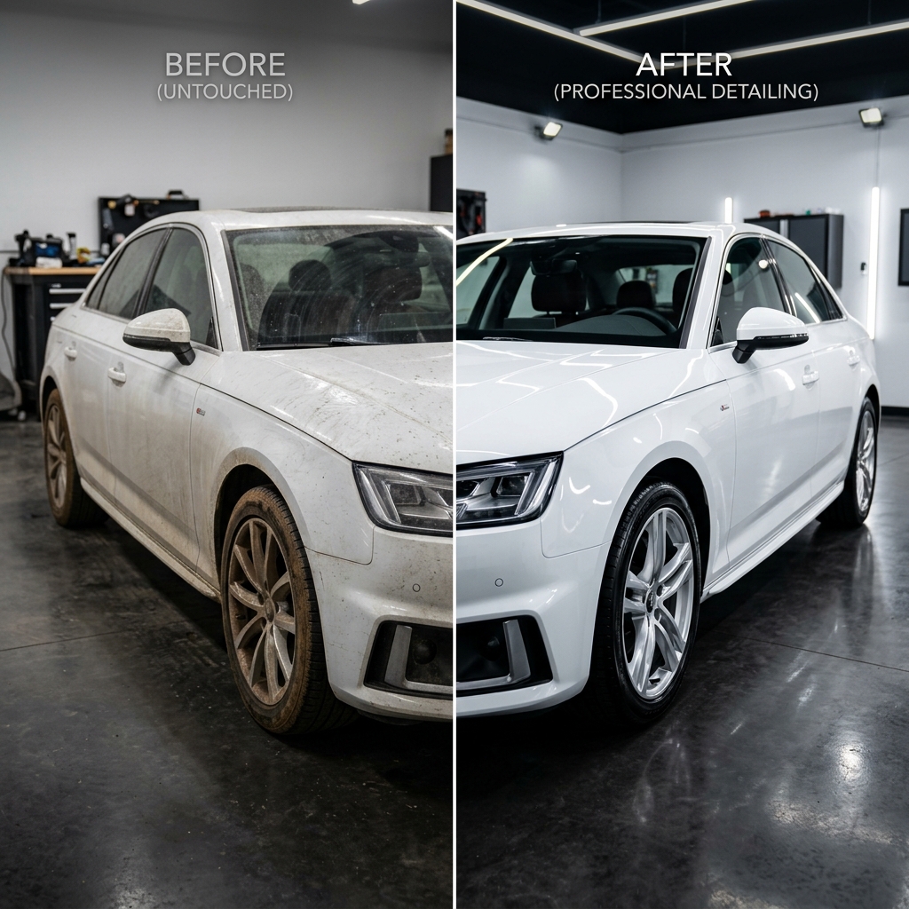 Before and after interior detailing